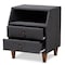 Baxton Studio Claverie Charcoal Upholstered 2-Drawer Wood Nightstand 155-9109 - alternate 7